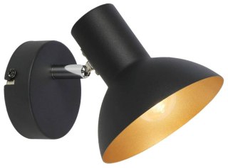 Lampa ścienna kinkiet 1X40W E27 czarny + złoty metal DISO 91-63410