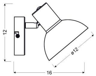 Lampa ścienna kinkiet 1X40W E27 czarny + złoty metal DISO 91-63410