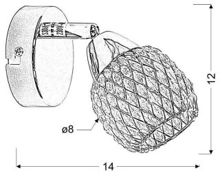 Lampa ścienna kinkiet 1X40W G9 fiolet CLEAR 91-06905