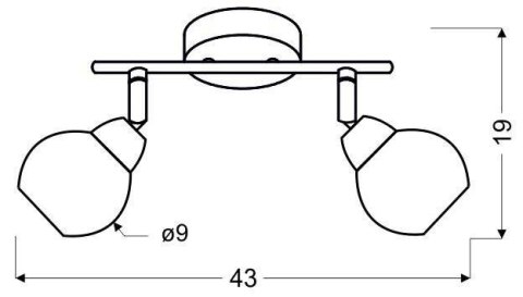 Lampa ścienna listwa 2X10W E14 LED chrom FORT 92-62819
