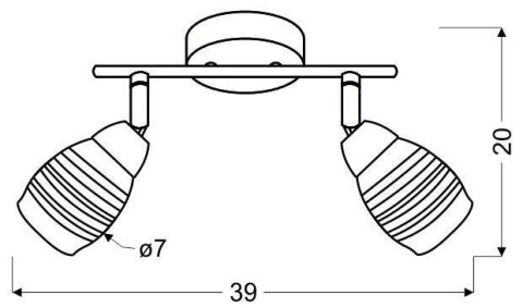 Lampa ścienna listwa 2X10W E14 LED chrom JUBILAT 92-55699