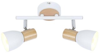 Lampa sufitowa/ścienna biała+drewno 2xE14 Anabel 92-61676