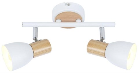 Lampa sufitowa/ścienna biała+drewno 2xE14 Anabel 92-61676