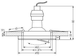 Oprawa stropowa okrągła LED uchylna niebieska SSU-23 Candellux 2263830