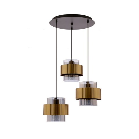 Spiega wisząca talerz mosiężny klosz bezbarwny