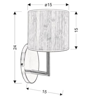 Lampa Ścienna Kinkiet Candellux Timber 21-56729 E14 Sosna