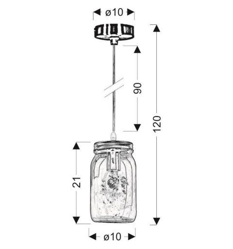 JARS LAMPA WISZĄCA 10 1X40W E14 KLOSZ FIOLETOWY
