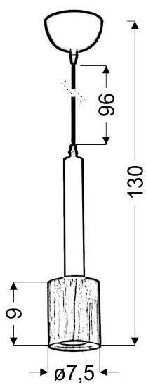 Lampa wisząca 1xGU10 jasna kawa+ drewno TANTAL 31-58775