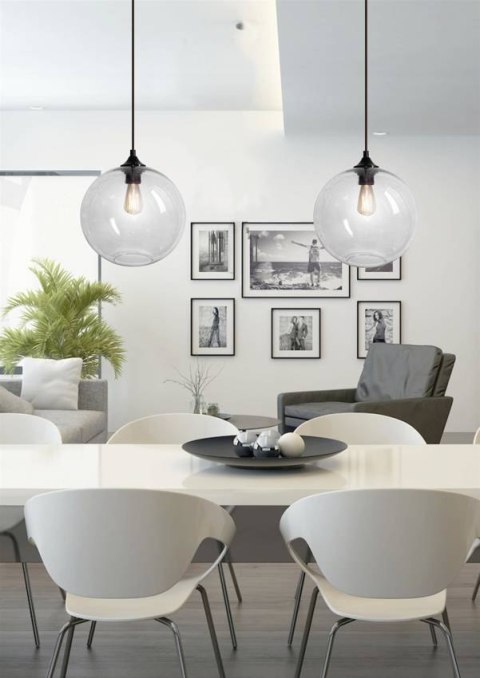 Lampa wisząca szklana kula transparentna + żarówka Edison 31-21403
