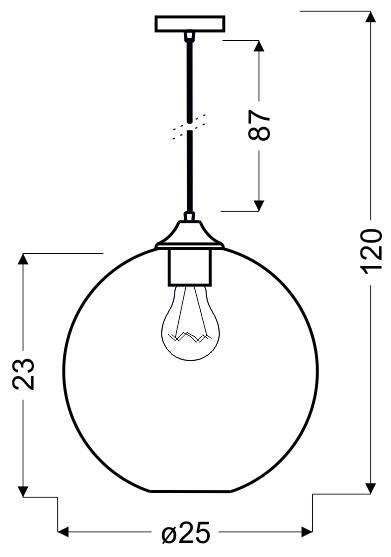 Lampa wisząca szklana kula transparentna + żarówka Edison 31-21403