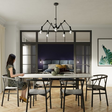 Sollux Lampa Żyrandol STARK 5 czarny