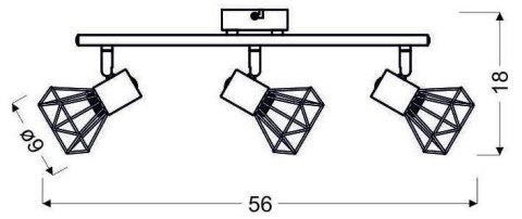 Lampa Sufitowa Candellux Verve 93-68248 Listwa 3xE14 Czarny Abażur Złoty