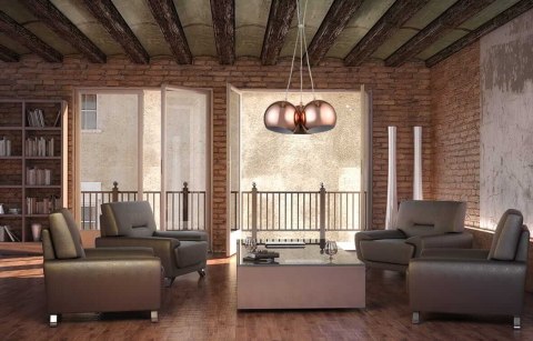 Lampa wisząca RAME 1xE14 miedziana LP-2014/1P mała