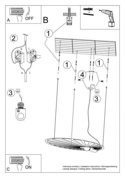 Lampa wisząca LEHDET biała