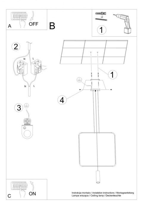 Sollux Lampa wisząca RANA 1 czarna