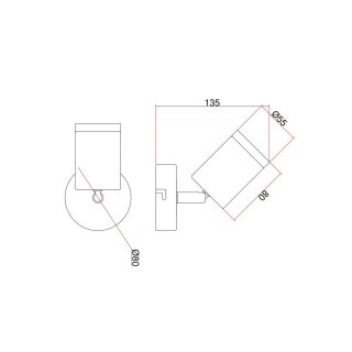 Reflektor Belize chrom IP44 1xGU10 Light Prestige