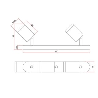 Belize 3 spot chrom IP44