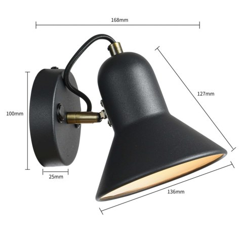 Kinkiet Astama czarny 1xE27 Light Prestige