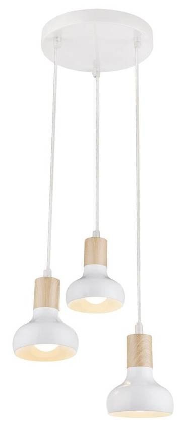 Lampa sufitowa wisząca biała na talerzu 3x40W Puerto Candellux 33-62635