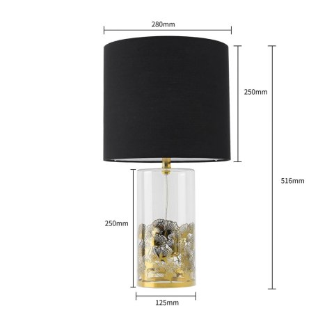 Light Prestige Lampa stołowa Sunflower czarno - transparentna 1xE27