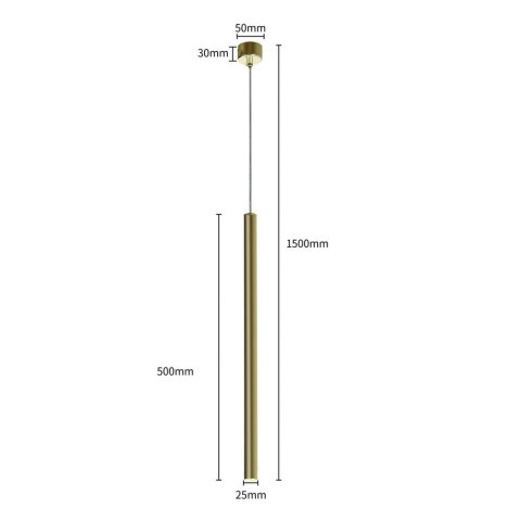 Lampa wisząca Lungo 1 złota 1xG9 Light Prestige