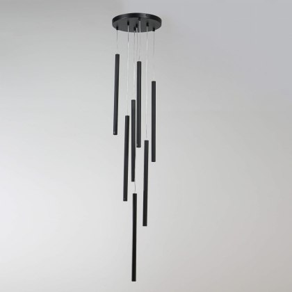 Light Prestige Lampa wisząca Lungo 7 czarna 7xG9