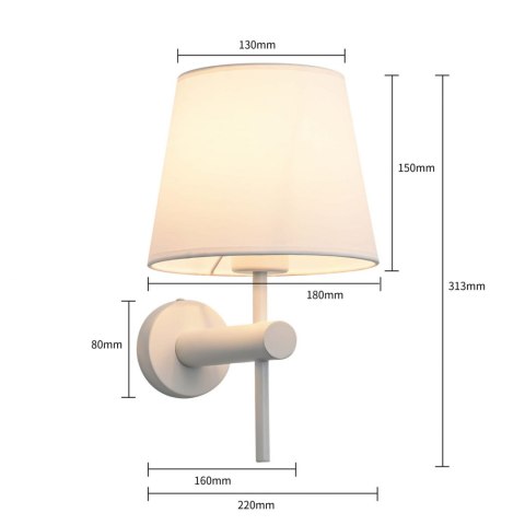 Kinkiet Tivoli biały 1xE27 Light Prestige