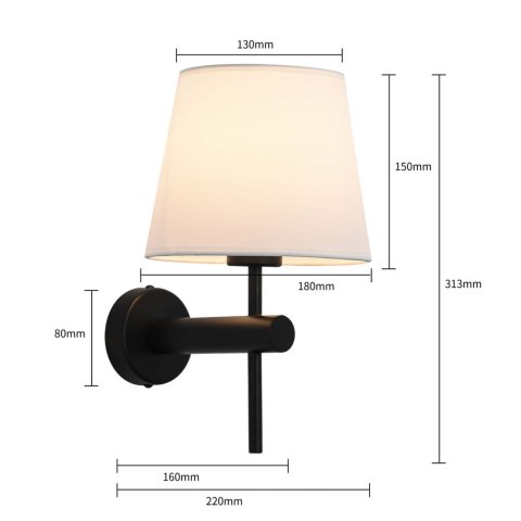 Kinkiet Tivoli czarny 1xE27 Light Prestige