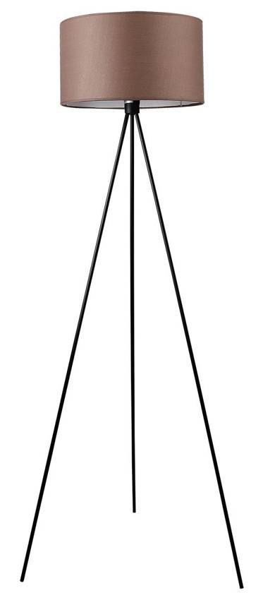 Lampa podłogowa trójnoga abażur brązowy z tkaniny Triano Candellux 51-74065