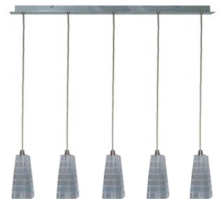 Lampa wisząca chrom kryształ listwa 5 Emo