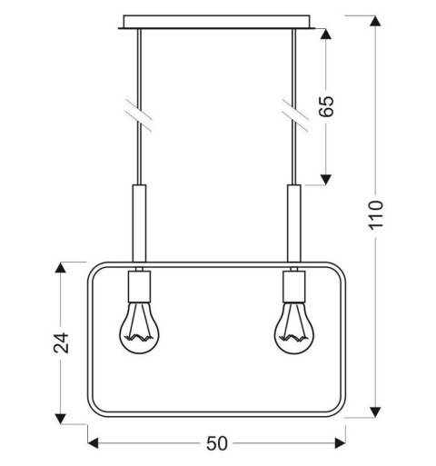 FRAME LAMPA WISZĄCA 2X60W E27 CZARNY