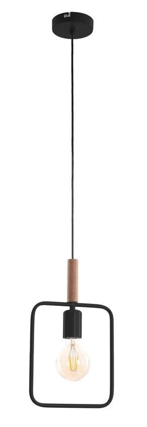 Lampa wisząca czarna regulowana wysokość 60W E27 Frame 31-73501