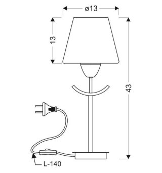 Lampka stołowa czarno/biała Londyn 41-38852