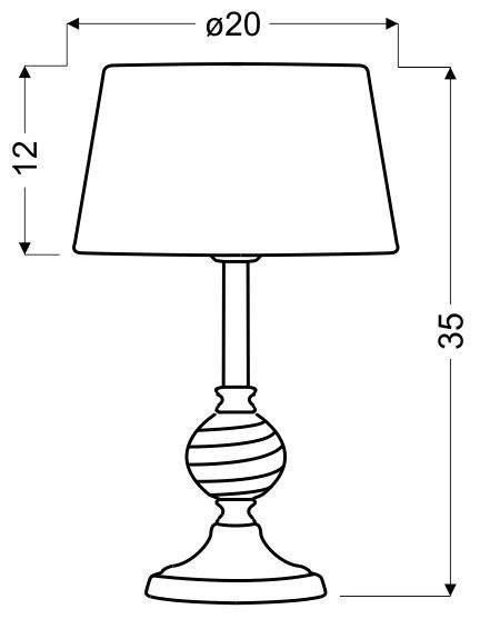 Lampka stołowa gabinetowa bezbarwna Fero 41-95046