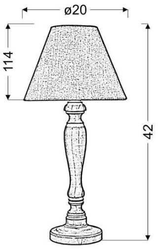 Lampka stołowa gabinetowa len 42x20cm Folclore 41-80731