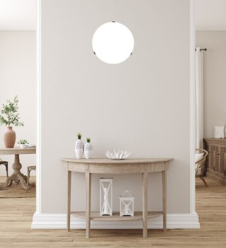 Plafon szklany biały okrągły chrom/satyna 40cm 2xE27 Sara Candellux 14-54695