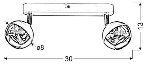 Bingo Listwa 2 X Max 50W Gu10 Biały/Chrom Bez Żarówek
