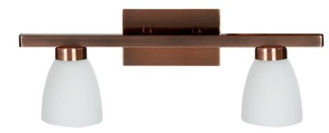 Lampa sufitowa Candellux 92-26897 Dakota listwa 2X40W G9 miedziana biały klosz
