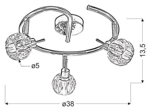 Lampa sufitowa spirala 3xG9 38cm chrom 98-29419