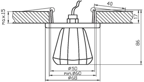 SK-32 CH G4 CHROM OPR. STROP. STAŁA KRYSZTAŁ 20W G4 LEJEK