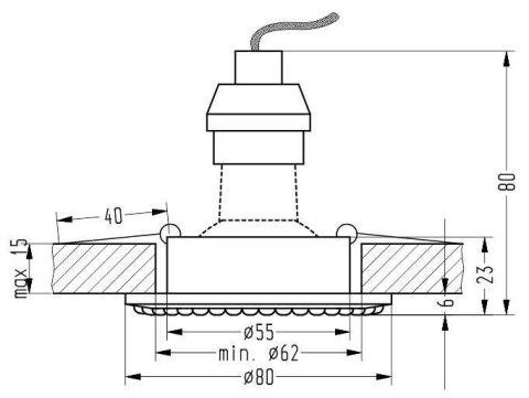 SOC-01 CH GU10 50W 230V OPR.STROP.STAŁA OKRĄGŁA ODLEW