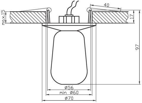 Oprawa stropowa Candellux 20W stała kryształ G4