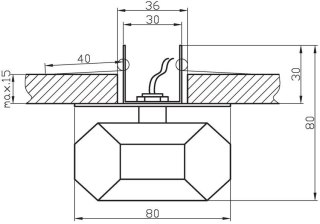 Oprawa stropowa Candellux G4 chrom kryształ stała 20W