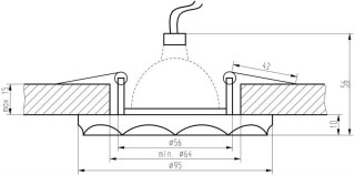 Oprawa stropowa Candellux chrom stałą okrągła szkło kolorowe