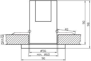 Oprawa stropowa Candellux kwadrat chrom stała 2276002