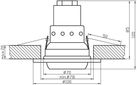 Oprawa stropowa R50 ruchoma okrągła złota patyna OZR-05 2272228