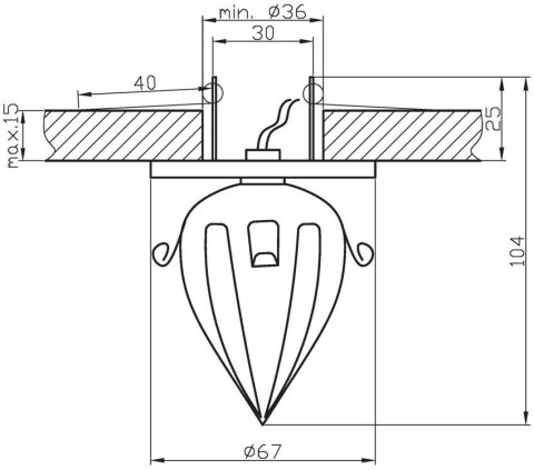 Oprawa stropowa sk-37 ch g4 chrom stała kryształ 20w g4 pąk kwiatowy