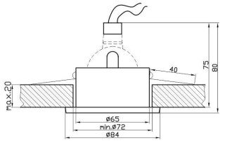Oprawa stropowa hermetyczna IP65 satyna SH-04 2290837