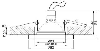 Oprawa stropowa hermetyk chrom IP65 kwadrat SH-05 2290903