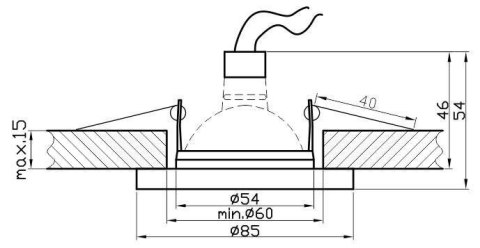 Oprawa stropowa hermetyk chrom IP65 kwadrat SH-05 2290903